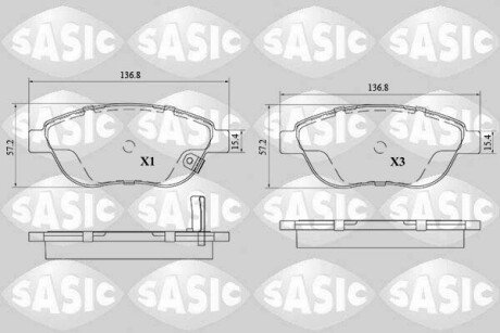 Колодки гальмівні (задні) Fiat 500L/Opel Corsa D 06- (Bosch) (з датчиками) SASIC 6216204