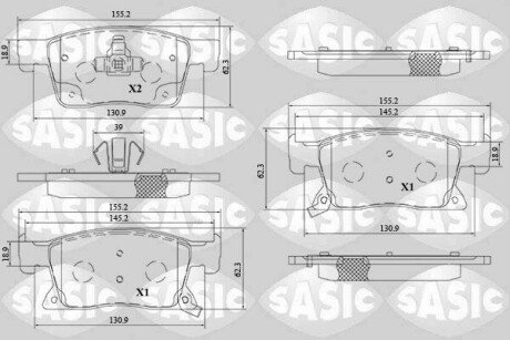 Колодки гальмівні (передні) Opel Astra K 15- (Ate-Teves) R16 SASIC 6216207