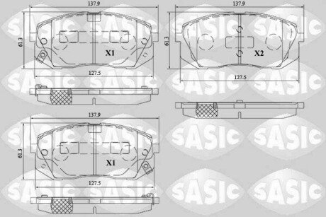 Колодки гальмівні (передні) Hyundai i40/ix35/Kia Sportage 10- SASIC 6216214