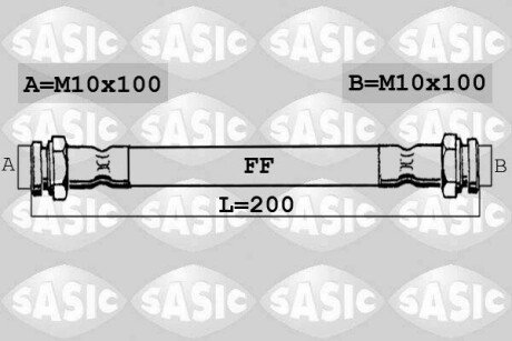 Шланг гальмівний SASIC 6600034