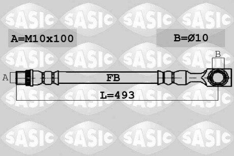 Шланг гальмівний SASIC 6600035