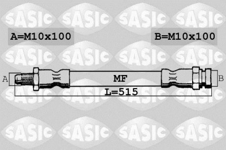 Тормозной шланг - SASIC 6600055