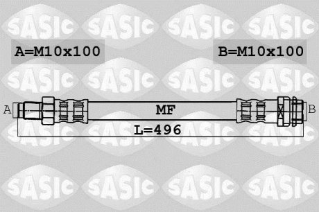 Шланг тормозной SASIC 6606039 (фото 1)