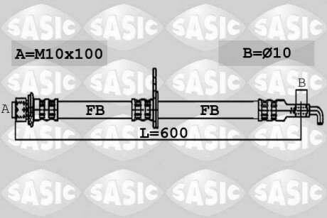 Шланг гальмівний SASIC 6606055