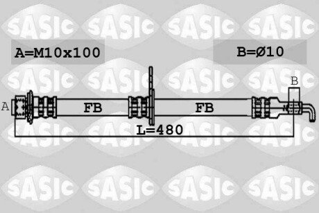 Шланг гальмівний SASIC 6606090