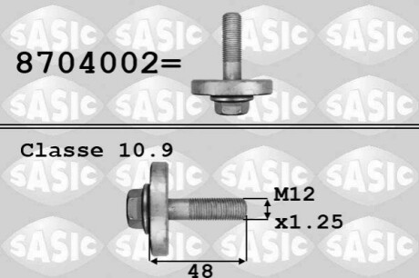 Болт шківу колінвалу, 1.4-1.6 16V, 1.5dCI Kangoo, Clio, Megane 02- - (8200557644 / 8200044050) SASIC 8704002