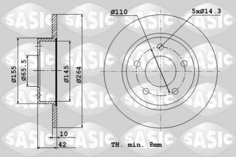 Диск тормозной SASIC 9004863J