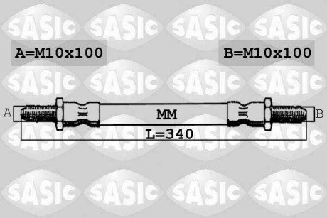 Шланг гальмівний SASIC SBH6334