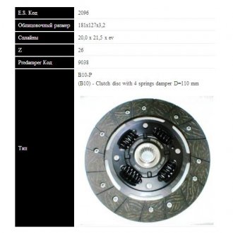 RENAULT Диск сцепления CLIO,MEGANE 95- (181мм. 4 пружины) Sassone 2096 ST