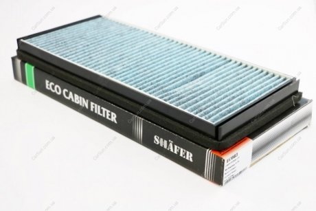Фильтр салона MB Sprinter/LT 95-06 (противоаллергенный, угольный, голубая бумага с пластиковыми вставками, без пластиковой рамки) SHAFER ECO83