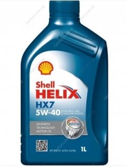 Моторное масло 5W40 1L HX7 Shell 550053739