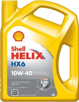 Масло Моторне Легкове Helix Hx6 10W-40 4Л. Shell HELIXHX610W404L
