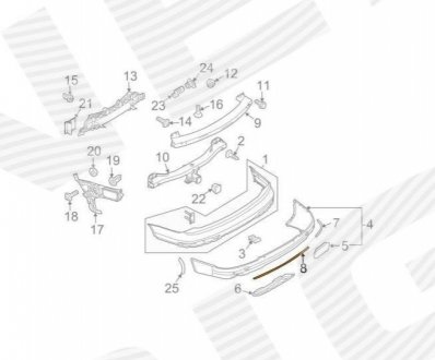 Молдінг бампера Signeda PAD99015A