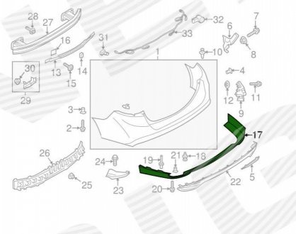 Спойлер бампера Signeda PFD04385VA