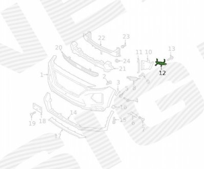 Решітка в бампер Signeda PHN99044CAR