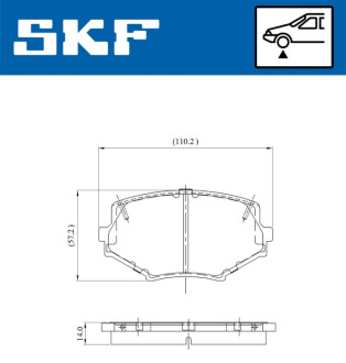 ПЕРЕДНІ ГАЛЬМІВНІ КОЛОДКИ SKF VKBP80564A