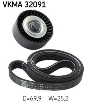 КОМПЛЕКТ РЕМІНЦІВ MICRO-V SKF VKMA32091