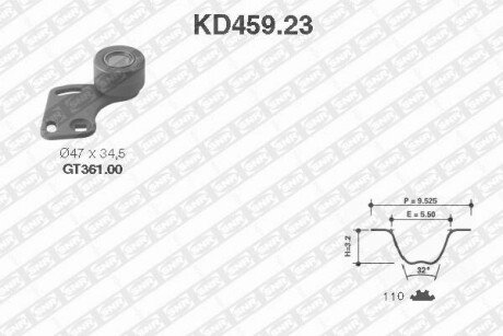 Комплект ремня ГРМ SNR KD459.23