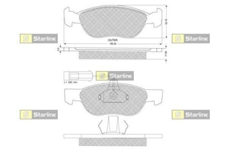 Гальмівні колодки дискові STARLINE BD S123 (фото 1)
