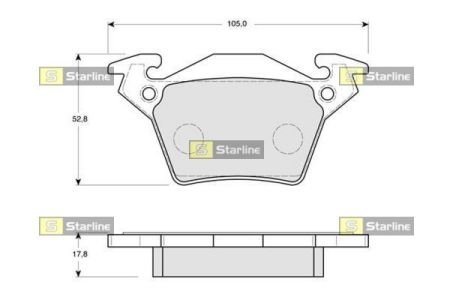 Тормозные колодки дисковые STARLINE BD S165 (фото 1)