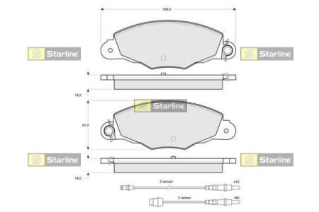 Гальмівні колодки дискові STARLINE BD S198