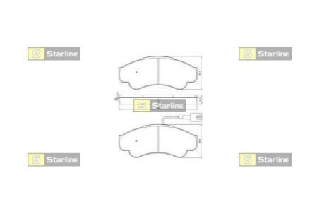 Колодки гальмівні дискові передні, комплект STARLINE BD S254 (фото 1)