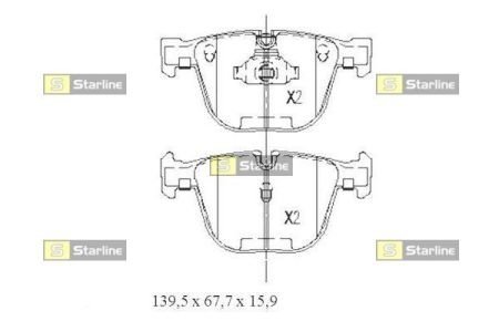 Гальмівні колодки дискові STARLINE BD S439 (фото 1)