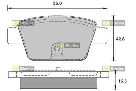 Гальмівні колодки дискові STARLINE BD S836P (фото 1)