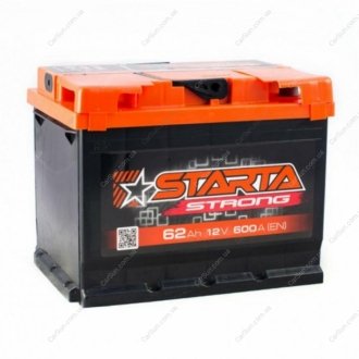Автомобільний акумулятор 62 Ah 600 A(EN) 242x175x190 Starta-strong STARTA STRONG 62L