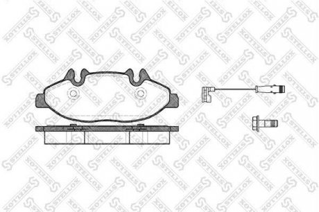 Колодки передні гальмівні MB Vito (W639) (з датчиками) (Bosch) STELLOX 1120 002-SX