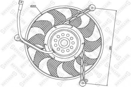 Вентилятор охлаждения / VW T4 all 91-04 - (7DB121207 / 7D0959455K / 7D0959455G) STELLOX 29-99008-SX