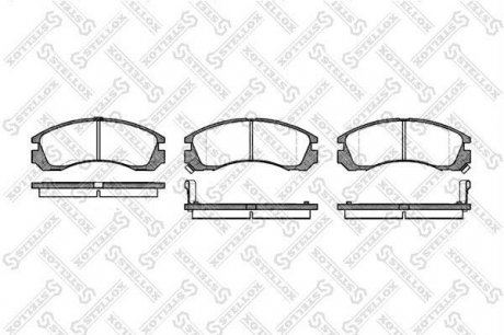 Колодки передні гальмівні Mitsubishi Lancer/Outlander 02- (Akebono) STELLOX 365002SX
