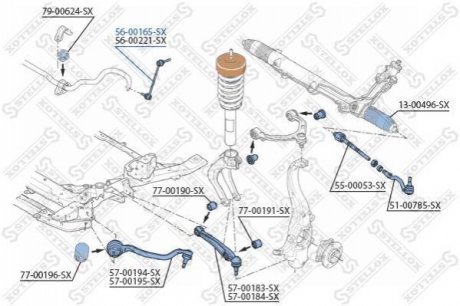 Тяга стабилизатора переднего левая / BMW X5/X6 07- - (31356859651 / 6773023 / 31356857623) STELLOX 56-00165-SX (фото 1)