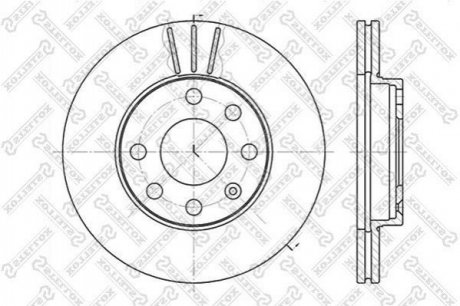 Диск гальмівний Chevrolet Aveo/Daewoo Lanos/Nexia/Sens (R13) (передній) (236x20) STELLOX 6020-3608V-SX