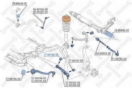 Сайлентблоки подвески / BMW E70/E71 07> STELLOX 77-00190-SX (фото 1)