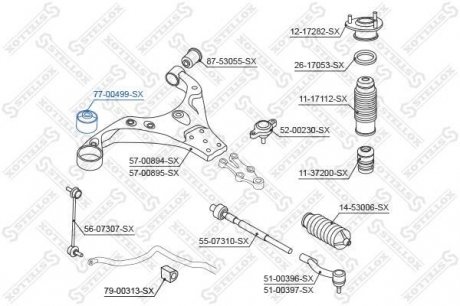 Сайлентблок рычага пер. / Hyundai i30/i30 1.6 CW 07> STELLOX 77-00499-SX