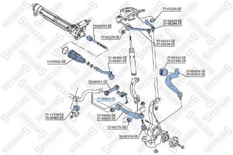 Сайлентблок внутренний/нижний рычажок перед. Audi A4, A4 Allroad, A5, A6, A6 Allroad, A7, Q5 1.4-4.2 06.07- STELLOX 77-00853-SX (фото 1)