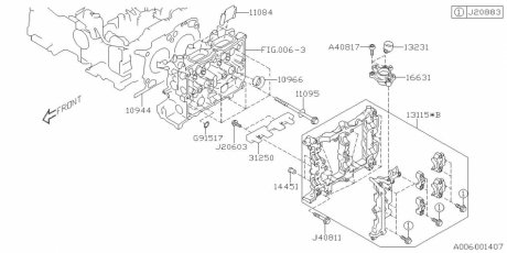 Прокладка ГБЦ левая 25С 25# S14 SUBARU 10944AA190