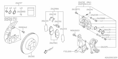 Диск тормозной передний B16 26300AN010 SUBARU 26300AN00A