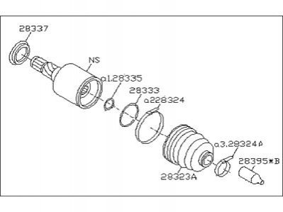 ШРУС задній внутрішній SUBARU 28492AJ010