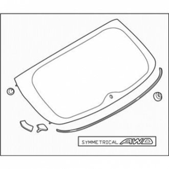 Стекло заднее с обогревом 63011FG020 63011FG000 63011FG010 63011FG020 SUBARU 63011FG100