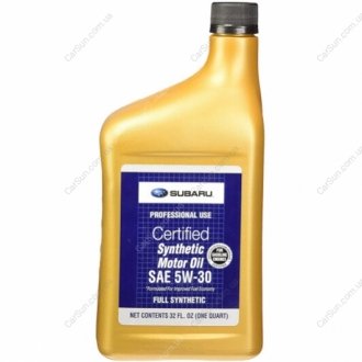 Моторна олія Certified Motor Oil 5W-30 0,946л - (оригінал) SUBARU SOA427V1410 (фото 1)