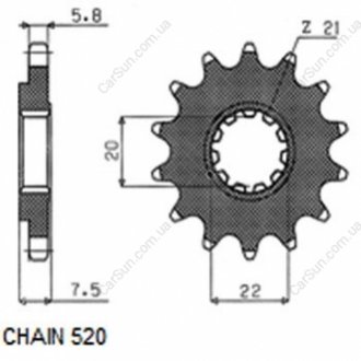 Зірочка ланцюга Sunstar SUNF31213