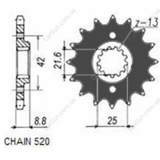 Зірочка ланцюга Sunstar SUNF33317