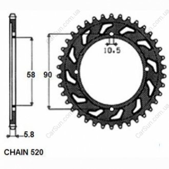 Зубчасте колесо ланцюга Sunstar SUNR1307944