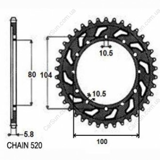 Зубчасте колесо ланцюга Sunstar SUNR1335646