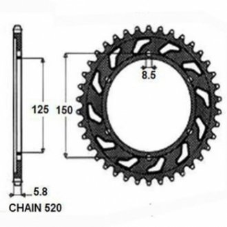 Зірочки для цепу задні Sunstar SUNR1354743