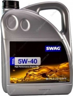 Моторное масло синтетическое д/авто SAE 5W40 5L SWAG 15932938
