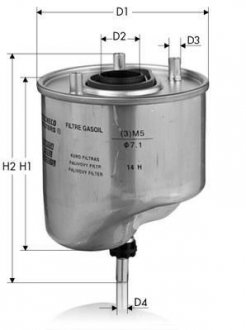 Топливный фильтр - (9809721080 / SU001A2898 / SU001A0684) Tecneco GS1055