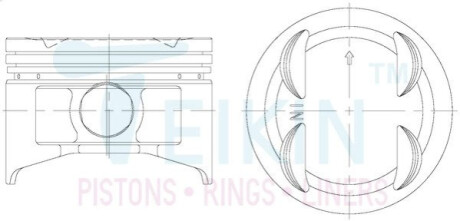 Поршни ремонт (+0.50мм) (к-кт на мотор) B20Z Honda CR-V 99г-- TEIKIN 38171050
